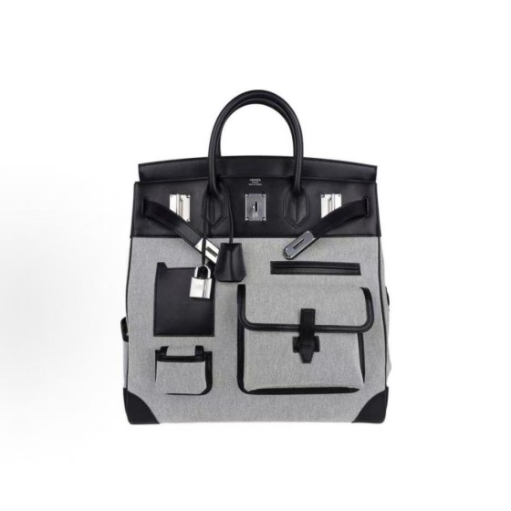 HERMES Birkin 40 silver buckle gold handbag 40 Women\'s grey
